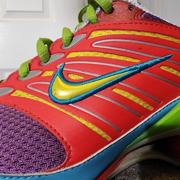 Nike Shox Go Multicolor Red Green Purple Running Shoes Sz 8.5 No Insoles *RARE* - Picture 6 of 16